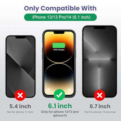 Battery Case for iPhone 13/13Pro/14,7500mah Ultra-Slim Protective Charging Case, Portable Rechargeable Expandable Battery Charger Cover Compatible with iPhone 13/13Pro/14 (6.1 Inch)-Black - color: Black