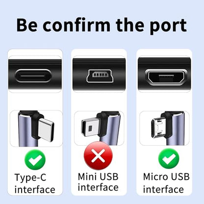 Right Angle USB C to Micro USB Cable 2A Charging Data Transfer
