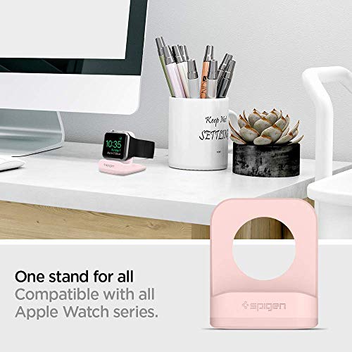 Spigen for Apple Watch Charger Stand, Durable TPU with Non-Slip Base - color: Pink Sand, size: Classic
