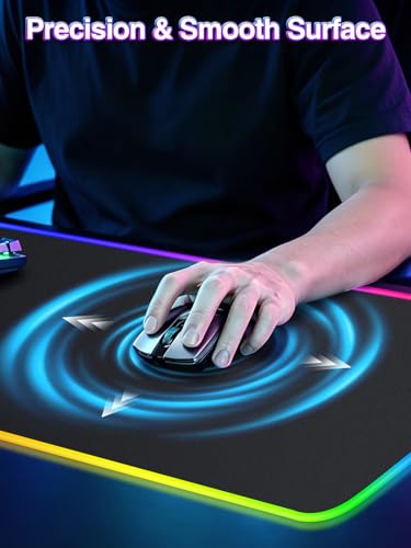 XL RGB LED Gaming Mouse Pad with 15W Magnetic Wireless Charging - color: RGB-Magnetic Right Charger-31.5"x11.8"
