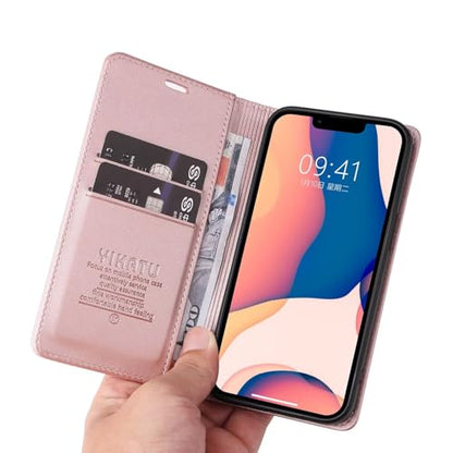 Compatible with Samsung Galaxy A20e Wallet Case PU Leather Flip Folio Case with Card Holder Magnetic Closure Shockproof Protective Phone Cover Rose Gold - color: Rose Gold, size: Samsung A20e