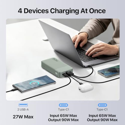 NOBIS Portable Charger 20000mAh 90W Laptop Power Bank - color: Green