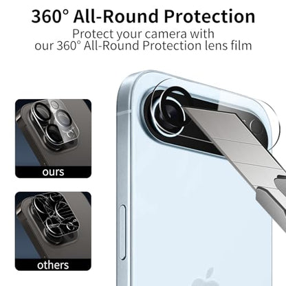 Screen Protector for iPhone 17 Air, 3-Pack Tempered Glass with Camera Lens Protectors, 9H Hardness HD Clear Scratch Resistant Case Friendly Easy Install - size: iPhone 17 Air