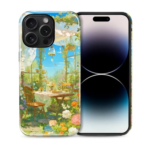 Case for iPhone 14 Pro, Shockproof Hybrid Protective Phone Case, Dual-Layer Drop Protection Anti-Scratch, Sunny Garden - color: Sunny Garden, size: iPhone 14 Pro