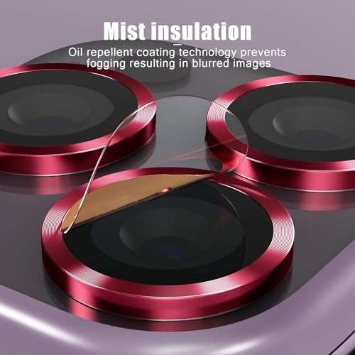 Camera Lens Protector Compatible with iPhone 11/iPhone 12/iPhone 12 Mini,Scratch Resistant,HD Clear Tempered Glass Camera Lens Protection Cover,Case Friendly Easy to Install - Claret - color: Claret, size: iPhone 11/iPhone 12/iPhone 12 Mini