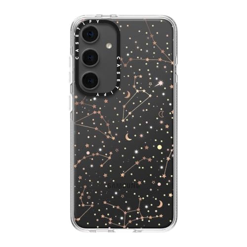 CASETiFY for Galaxy S24+ Case - Impact Clear | Not Yellowing | 6.6 ft. Drop Protection | Space pattern on clear background/ gold stars and moon universe | Clear - color: Space pattern on clear background, size: Galaxy S24+
