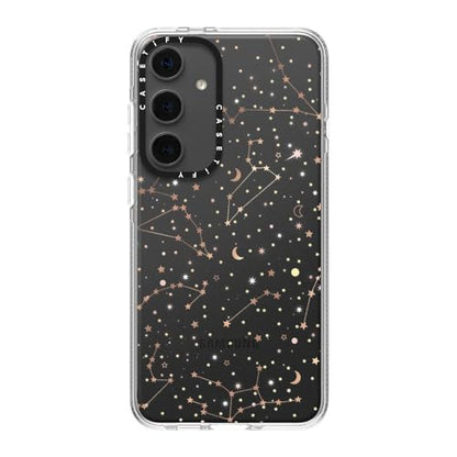 CASETiFY for Galaxy S24+ Case - Impact Clear | Not Yellowing | 6.6 ft. Drop Protection | Space pattern on clear background/ gold stars and moon universe | Clear - color: Space pattern on clear background, size: Galaxy S24+