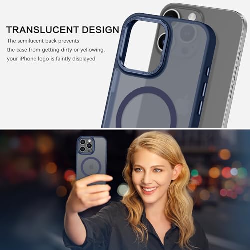 BENTOBEN Magnetic for iPhone 16 Pro Max Case,(Compatible with MagSafe) (Military Grade Drop Protection) Slim Translucent Matte Shockproof with Anti-Fingerprint Phone Case 6.9",Deep Blue - color: Deep Blue