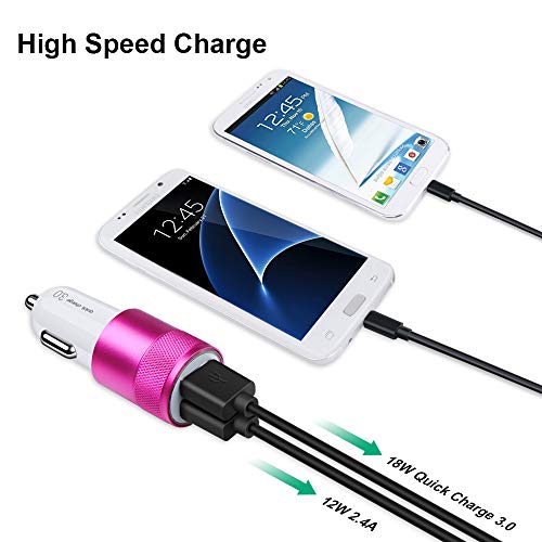 Fast Car Charger, Quick Charging 5.4A/30W Phone USB Car Charger Adapter - color: pink, style: USB A