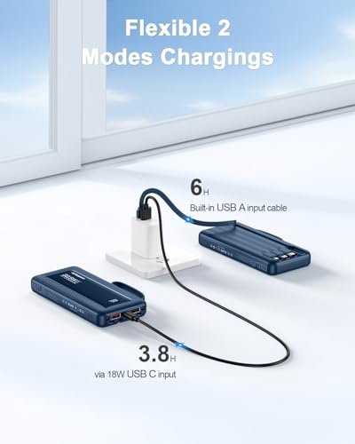 Portable Charger 10000mAh 22.5W Power Bank - color: Dark Blue, size: 10000Mah