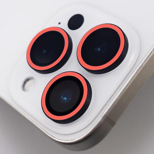 Luminous Camera Lens Protector for iPhone 16 Pro / 16 Pro Max Metal Ring Tempered Glass Glow in The Dark Lens Cover (3PCS) (Red, for iPhone 16 Pro/16 Pro Max) - color: Red