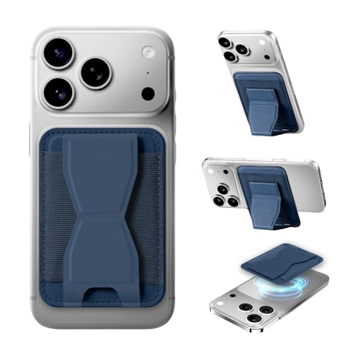 for MagSafe Wallet with Stand Grip, 5 Card Holder for iPhone Blue - color: Blue