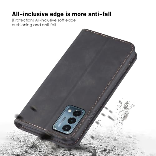 Asuwish Flip Wallet Phone Case for OnePlus Nord N200 5G with Screen Protector Magnetic Closure Folio Cover Credit Card Holder Slot Stand One Plus N 200 G5 1 Plus 200N 1plus One+ 1+ N2005G 2021 Black - color: Black