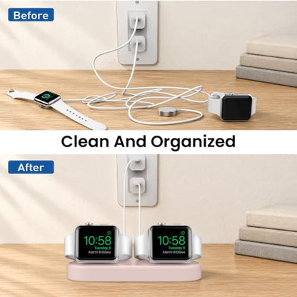 Delidigi for Dual Apple Watch Charger Stand, Charging Cable Not Included - color: Pink, Charger Not Included!