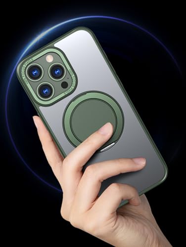 Strong Magnetic for iPhone 14 Pro Max Case with 360° Rotatable Stand [with 2 Tempered Glass Film] [Compatible with Magsafe] Military-Grade Drop Protection Case, Purple - color: Purple, size: iPhone 14 Pro Max