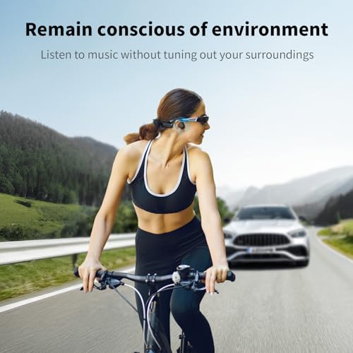 Haowolf Bone Conduction Headphones, 2026 Bluetooth 5.4 Open Ear Headphones with Mic, IPX8 Waterproof Swimming Headphones with 10H Playtime, 27g Lightweight Design Wireless Headset for Running