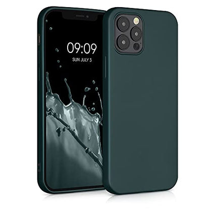 kwmobile Case Compatible with Apple iPhone 12 / iPhone 12 Pro Case - Soft Slim Metallic TPU Silicone Cover - Metallic Teal - color: metallic teal