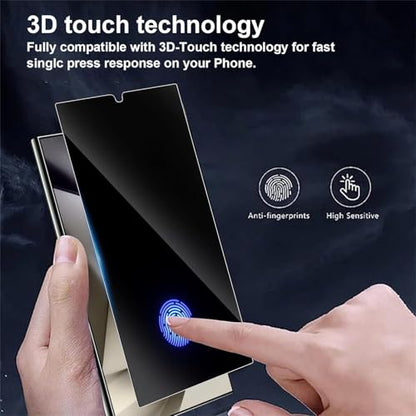 2 Pack Privacy Screen Protector TPU Film Fingerprint Works Compatible With Samsung Galaxy S25, Anti-Spy Anti-Peep 3D Edge Case Friendly