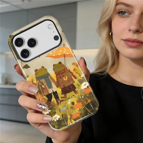 Magnetic for iPhone 17 Pro Case,[Compatible with Magsafe] Dual Layer Protective Heavy Duty Shockproof Rugged Drop Protection Bumper Hybrid Case - Rain Frog and Toad - color: Rain Frog and Toad, size: iPhone 17 Pro