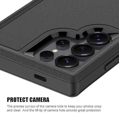 for Samsung Galaxy S26 Ultra Case, Heavy Duty Shockproof Phone Case with Built-in Kickstand + Screen Protector [Black/Black] - size: for Galaxy S26 Ultra
