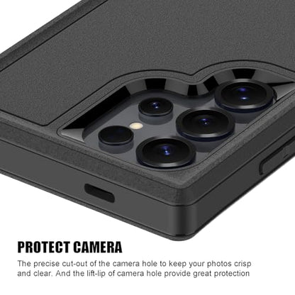 for Samsung Galaxy S26 Ultra Case, Heavy Duty Shockproof Phone Case with Built-in Kickstand + Screen Protector [Black/Black] - size: for Galaxy S26 Ultra
