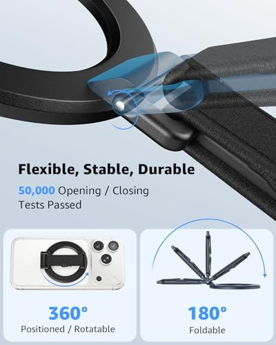 SUPERONE for MagSafe Phone Grip Kickstand, Removable Magnetic Ring Holder - color: Matt Black
