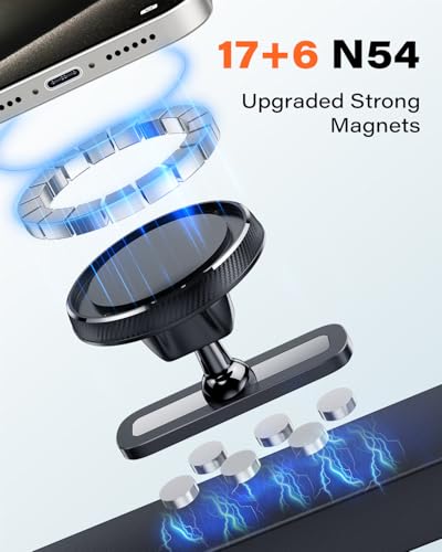 APPS2Car Gym Magnetic Phone Holder, Aluminum Alloy Base & Ball Joint, Black