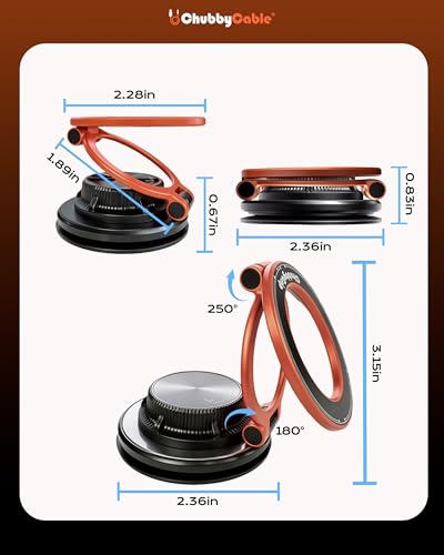 ChubbyGrip AirVac Vacuum Magnetic 360° Adjustable Phone Mount - color: A-Vacuum Base