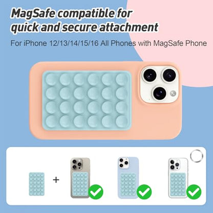 Magnetic Suction Phone Mount for MagSafe Case,Silicone Sticky (Blue) - color: Blue