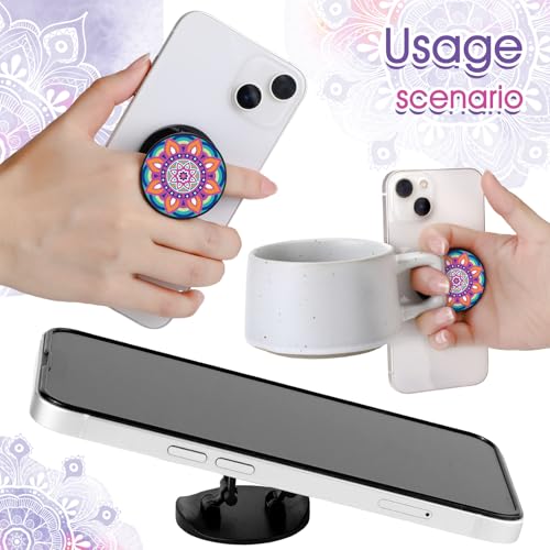 Honoson 9 Pcs Cell Phone Grip Holder Collapsible Holder, Mandala - color: Mandala Pattern
