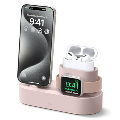 elago 3 in 1 Charging Station for iPhone, AirPods, AirPods Pro, Apple Watch - color: Sand Pink