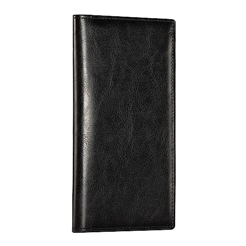 CoBak Checkbook Cover for Women & Men - PU Leather Case with RFID Blocking | Classic Design Check Book Holder for Personal and Business - color: Black