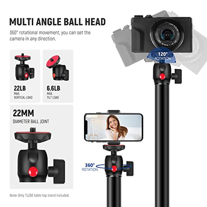 NEEWER Extendable Camera Desk Mount with Ball Head, 17"-40", TL283(RED) - style: TL283/Red