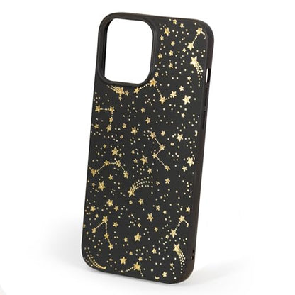 Black Case Compatible with - iPhone 13-6.1 inch Gold Stars Protective TPU Rubber Cover Cute Bumper Kawaii Constellation Design Celestial Silicone Aesthetic for Women Golden Astrological Fancy - color: Starry, size: iPhone 13