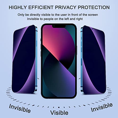 2 Pack Compatible with iPhone 13/13 Pro/14 Privacy Screen Protector, Anti-Spy Anti-Blue Light Eye Protection Tempered Glass Film, Scratch Resistant, Full Coverage, Case Friendly - size: for iPhone 13/13 Pro/14