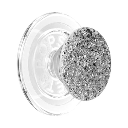 PopSockets Phone Grip for MagSafe, Magnetic Holder- Silver Foil - color: Confetti Foil Silver, style: MagSafe