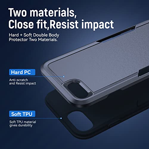 for iPhone SE Case 2022(3rd)/2020(2nd)/iPhone 7/8 Case, with Screen Protector,[Military Grade Drop Tested] Heavy-Duty Tough Rugged Shockproof Protective Phone Case, Blue - color: Blue