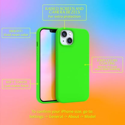 FELONY CASE - iPhone 15 Plus Case - Neon Green Silicone Phone Cover | Liquid Silicone with Anti-Scratch Microfiber Lining, 360° Shockproof Protective Case for Apple iPhone 15 Plus - color: Neon Green, size: iPhone 15 Plus without MagSafe