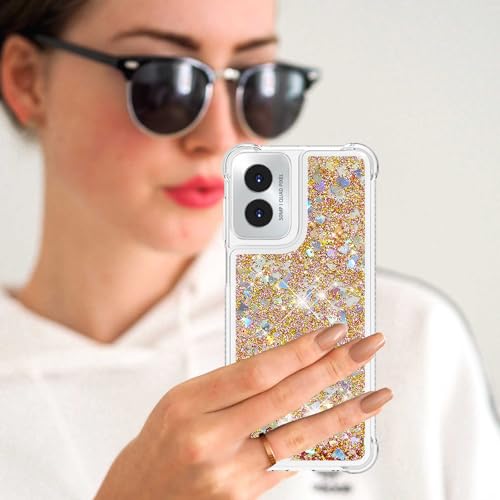 for Moto G Play 2024 Case with Screen Protector, Gold - color: Gold