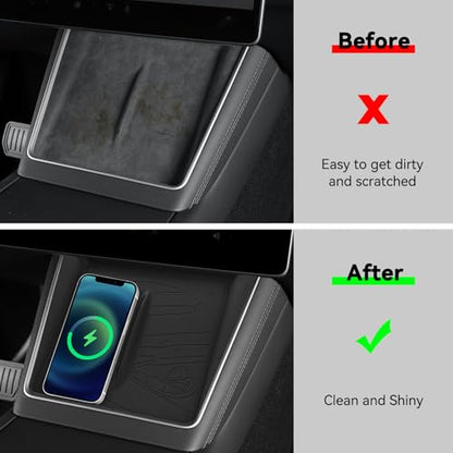 LUCKEASY Wireless Charging Mat for Tesla Model Y Juniper 2025 2026 - size: Star Explorer Style - Model Y Juniper 2025 2026