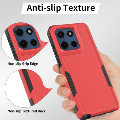 for Moto G Stylus 2025/2026 Case: Dual Layer Protective Heavy Duty Cell Phone Cover Shockproof Rugged with Screen Protector - Military Protection Bumper Tough - for G Stylus 2025/2026, Red - color: Red (PC) + Black (TPU)