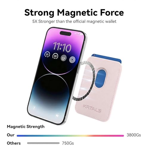 Magnetic Wallet Cell Phone Card Holder for Phone Case with Mag-Safe | Stronger Magnetic RFID Leather Phone Wallet Stick on Series of iPhone 17/16/15/14/13/12 and Pro/Promax, 2-Pack Light Pink - color: Light Pink, size: 2 Pack