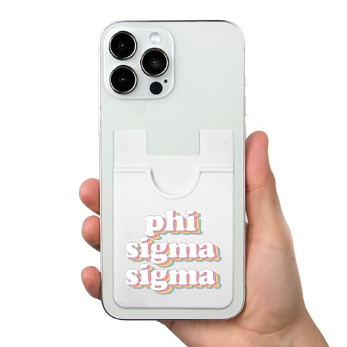 Sorority Shop Phi Sigma Koala Pouch - Retro Design Card Holder for Mobile Case- Phone Wallet Stick on - Ultra-Thin and Lightweight Device Case Wallet - Holds Cards and Cash (Pack of 4) - size: 2.25"W x 3.25"L (Pack of 4)