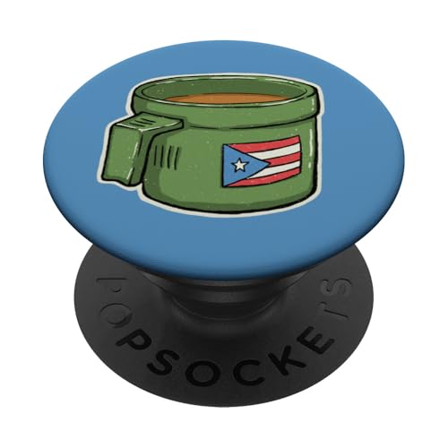 Tacita de Mantequilla Cafe Puerto Rico Bandera Boricua PopSockets Adhesive PopGrip - style: Adhesive PopGrip