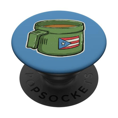 Tacita de Mantequilla Cafe Puerto Rico Bandera Boricua PopSockets Adhesive PopGrip - style: Adhesive PopGrip