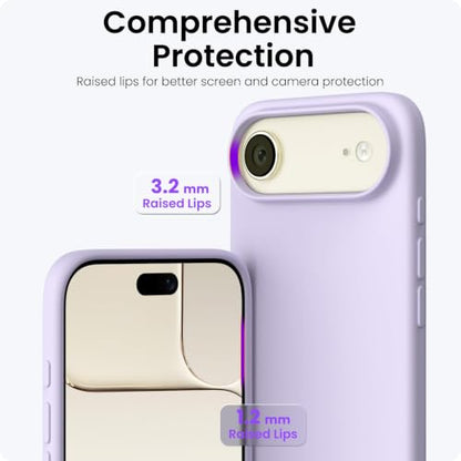 ORNARTO for iPhone Air Case 6.5", Slim Liquid Silicone 3 Layers Soft Gel Rubber Shockproof Protective Cover with Anti-Scratch Microfiber Lining-Pastel Lilac - color: Pastel Lilac