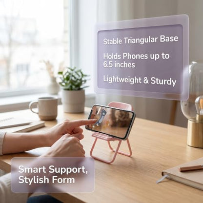 4Pcs Mini Folding Chair Phone Stand, Candy Color Portable Foldable Mobile Holder, Cute Creative Desk Accessory for Cellphones