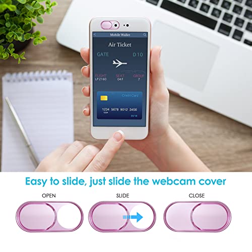 Webcam Cover, Laptop Camera Slide, 0.027 Inch Super Thin Web Camera Cover for Computer, iPad, MacBook Pro, iMac, Smartphone, Mac, PC, Protect Your Personal Privacy Security (Rose Gold-3 Pack) - color: Rose Gold - 3 Pack