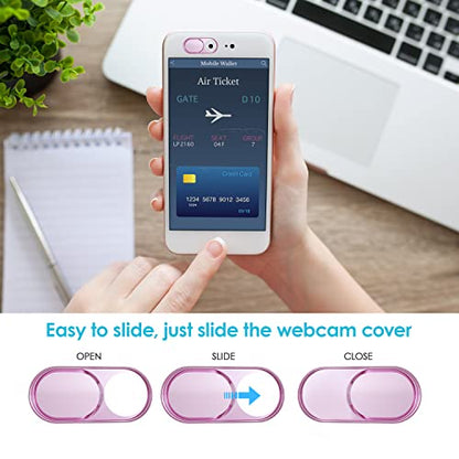 Webcam Cover, Laptop Camera Slide, 0.027 Inch Super Thin Web Camera Cover for Computer, iPad, MacBook Pro, iMac, Smartphone, Mac, PC, Protect Your Personal Privacy Security (Rose Gold-3 Pack) - color: Rose Gold - 3 Pack