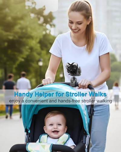 Stroller Phone Holder, [Secure Strap Protection] Phone Clamp Mount
